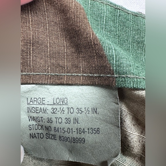 Vintage US Military Pants Men's L Long Woodland Camo Ripstop Hot Weather Cargo - Picture 4 of 16